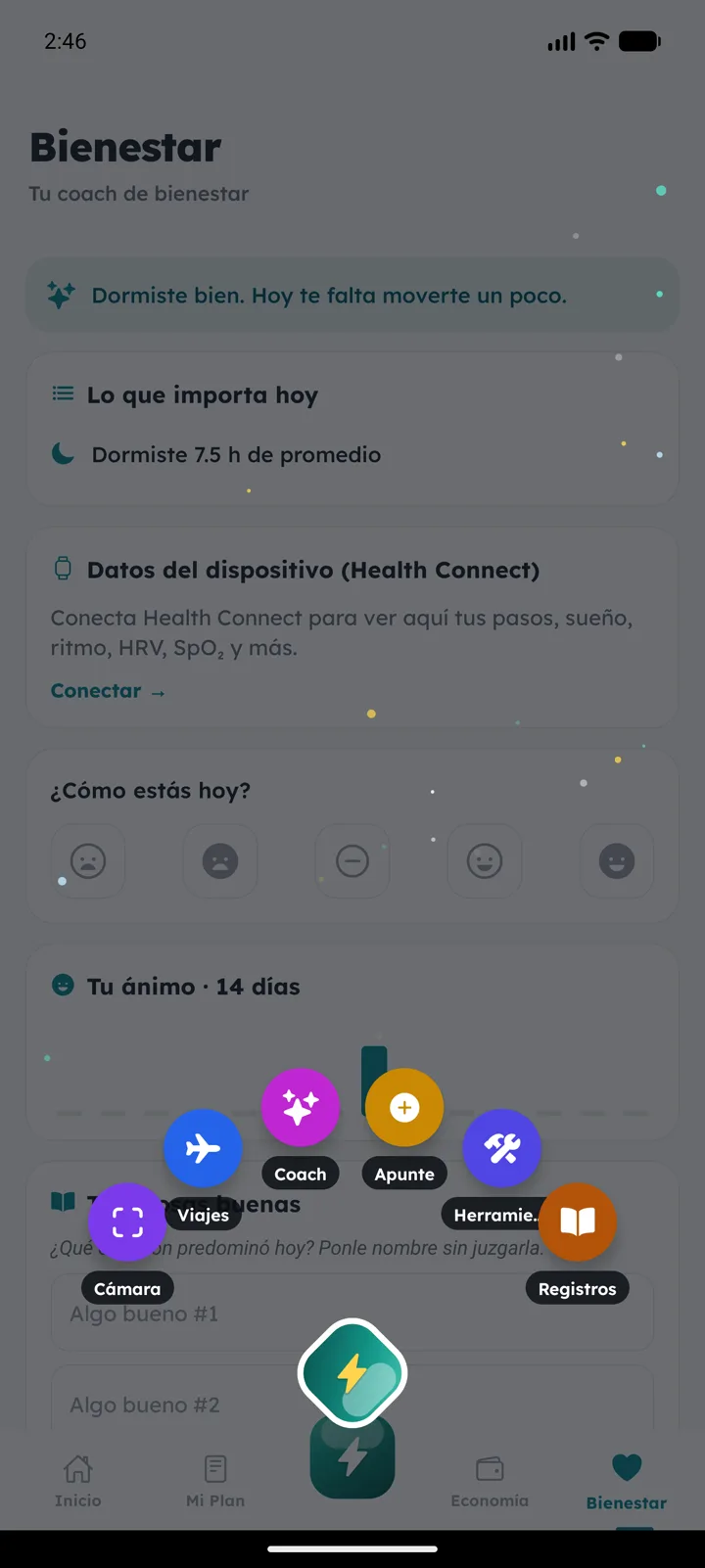 Abanico de acciones rápidas